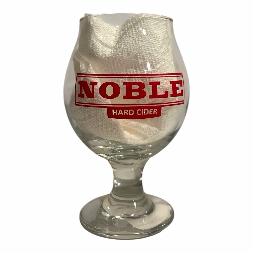 Noble Hard Cider Clear Goblet Glass "True to the Core"